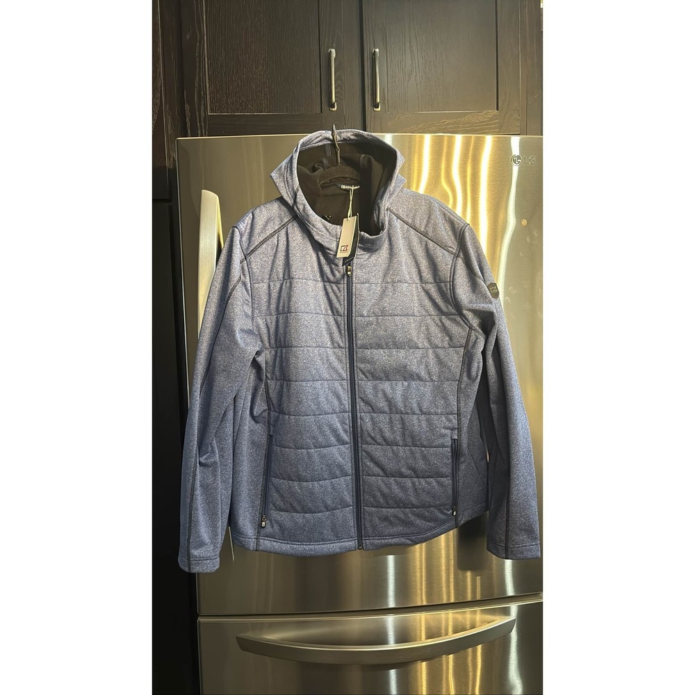 Cutter & Buck Weathertec Rainier Quilted Hooded Jacket Men Blue NWT XL